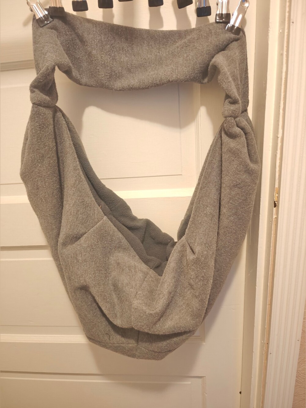 Grey Fleece 4Small Dog Sling Carrier With a Soft, Curved Pouch Design Hands Free